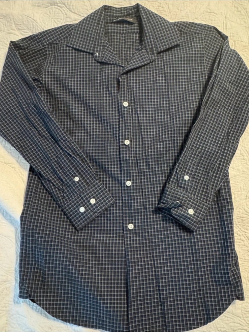 John Varvatos USA Black Plaid Button Down Shirt